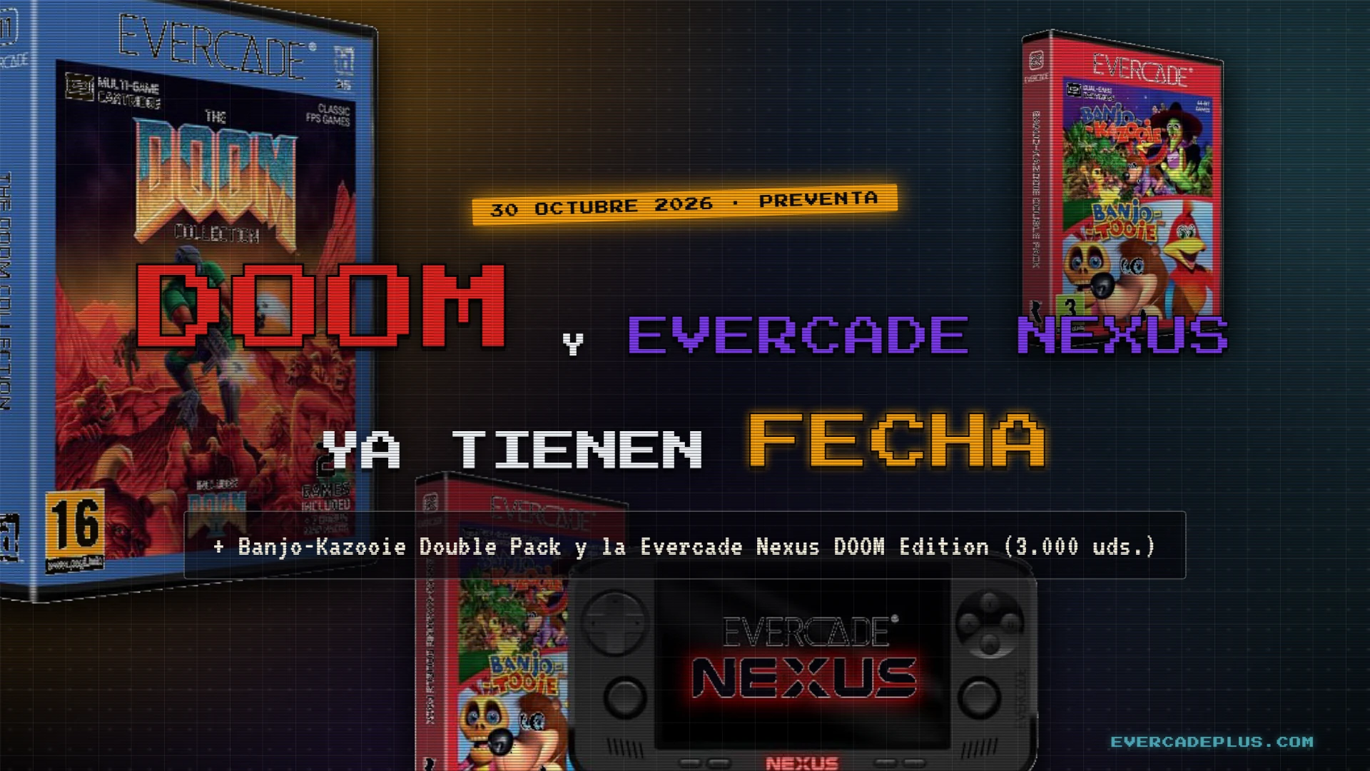 Bomba retro! Evercade fa esplodere il mercato con DOOM, Banjo-Kazooie e la nuova console Nexus: data e preordini confermati